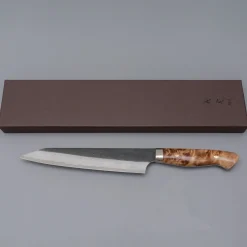 Yoshimi Kato Aogami Super Damast Kurouchi Maple Sujihiki 18 cm