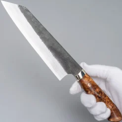 Yoshimi Kato Aogami Super Damast Kurouchi Maple Bunka 17 cm