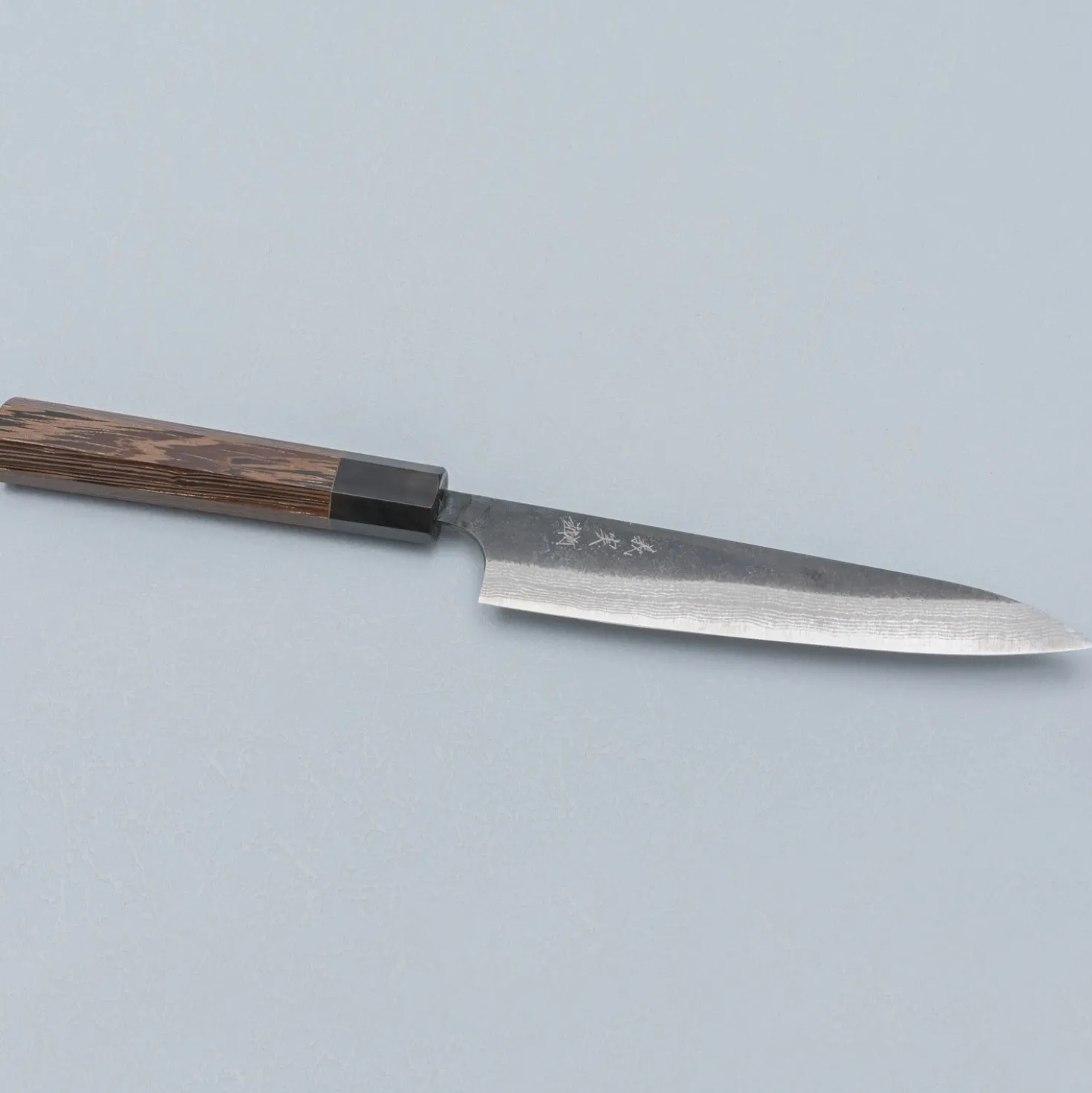 Yoshimi Kato Aogami Super Damast Iron Cladd Kurouchi Petty 15 cm