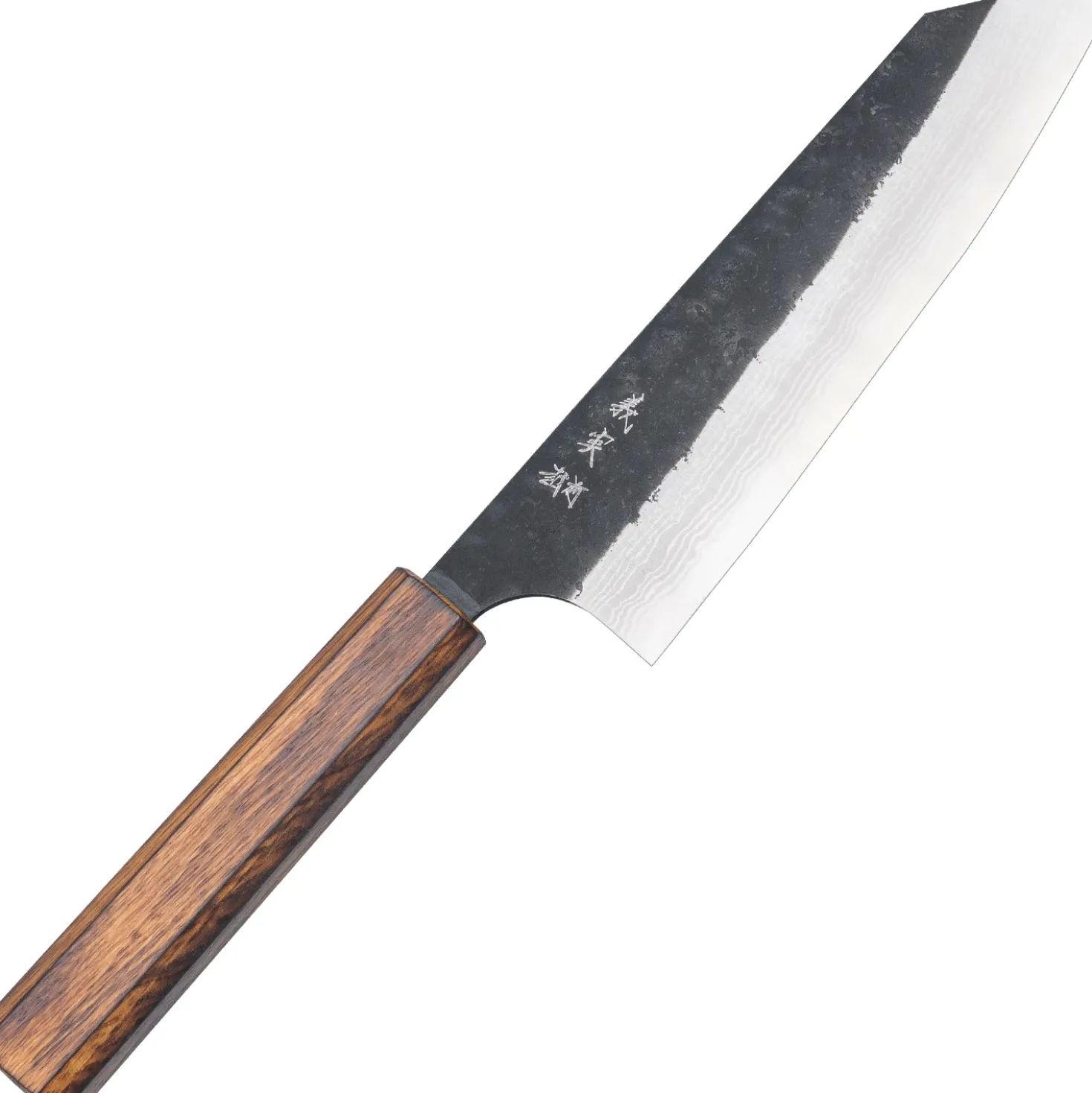 Yoshimi Kato Aogami Super Damast Iron Clad Kurouchi Oak Bunka 17 cm