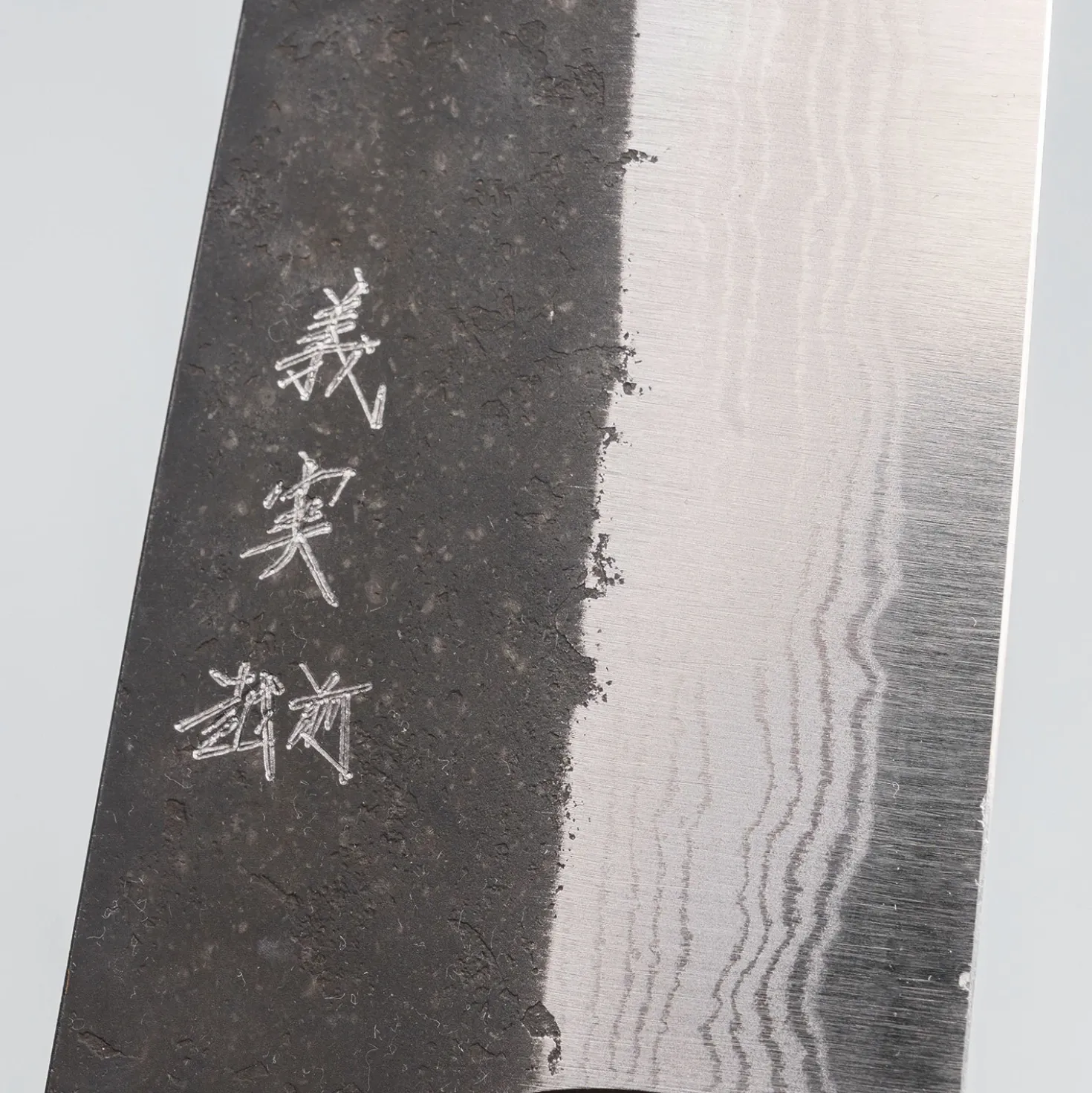 Yoshimi Kato Aogami Super Damast Iron Clad Kurouchi Oak Bunka 17 cm