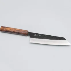 Yoshimi Kato Aogami Super Damast Iron Clad Kurouchi Oak Bunka 17 cm
