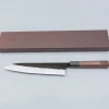 Yoshimi Kato Aogami Super Damast Iron Clad Kurouchi Gyuto 21 cm