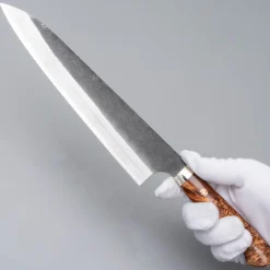 Yoshimi Kato Aogami Super Damast Kurouchi Maple Gyuto 24 cm