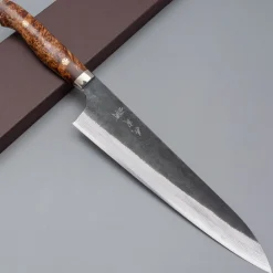 Yoshimi Kato Aogami Super Damast Kurouchi Maple Gyuto 24 cm
