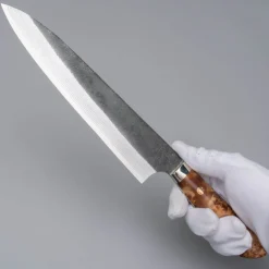Yoshimi Kato Aogami Super Damast Kurouchi Maple Gyuto 21 cm