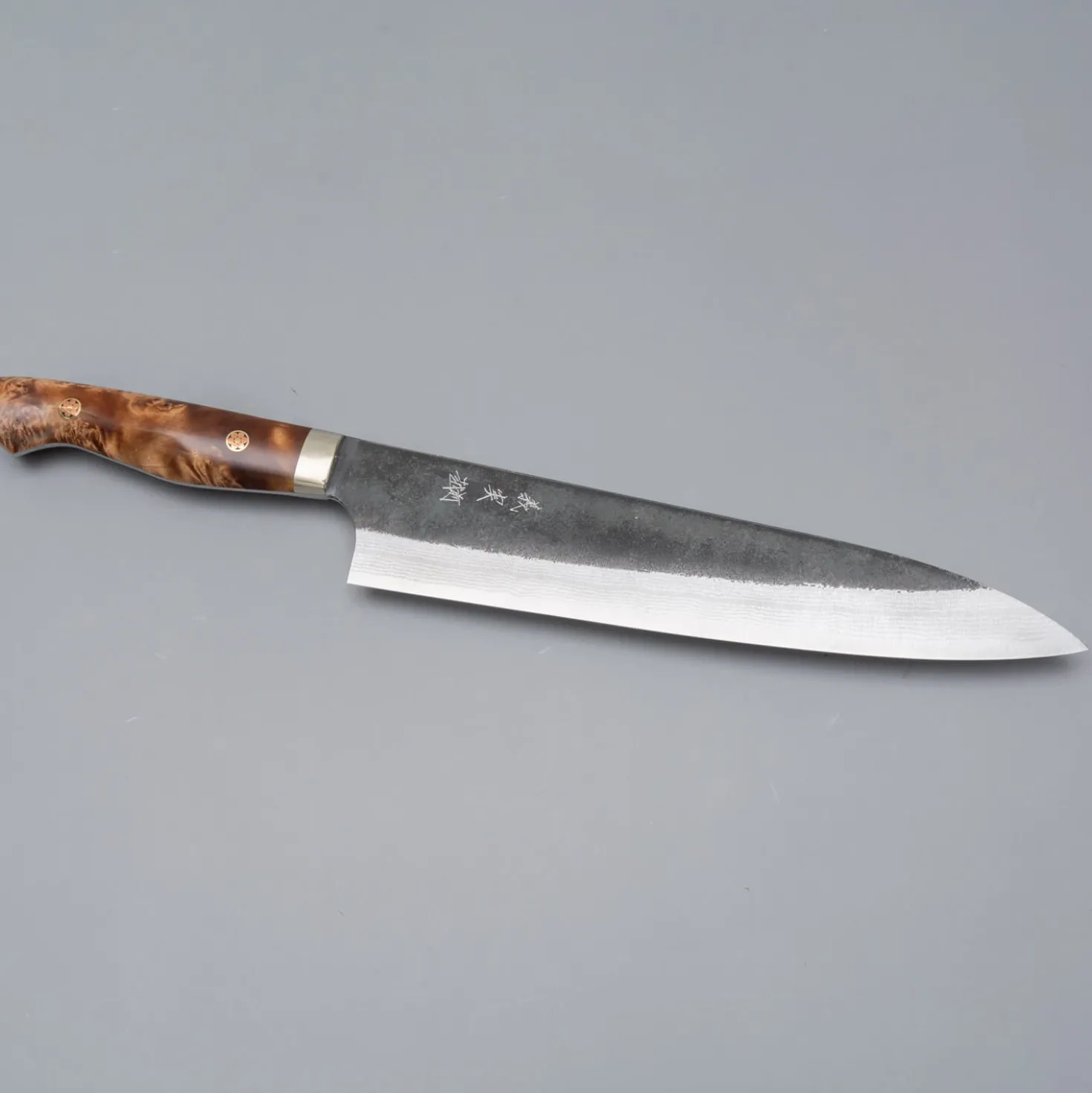 Yoshimi Kato Aogami Super Damast Kurouchi Maple Gyuto 21 cm