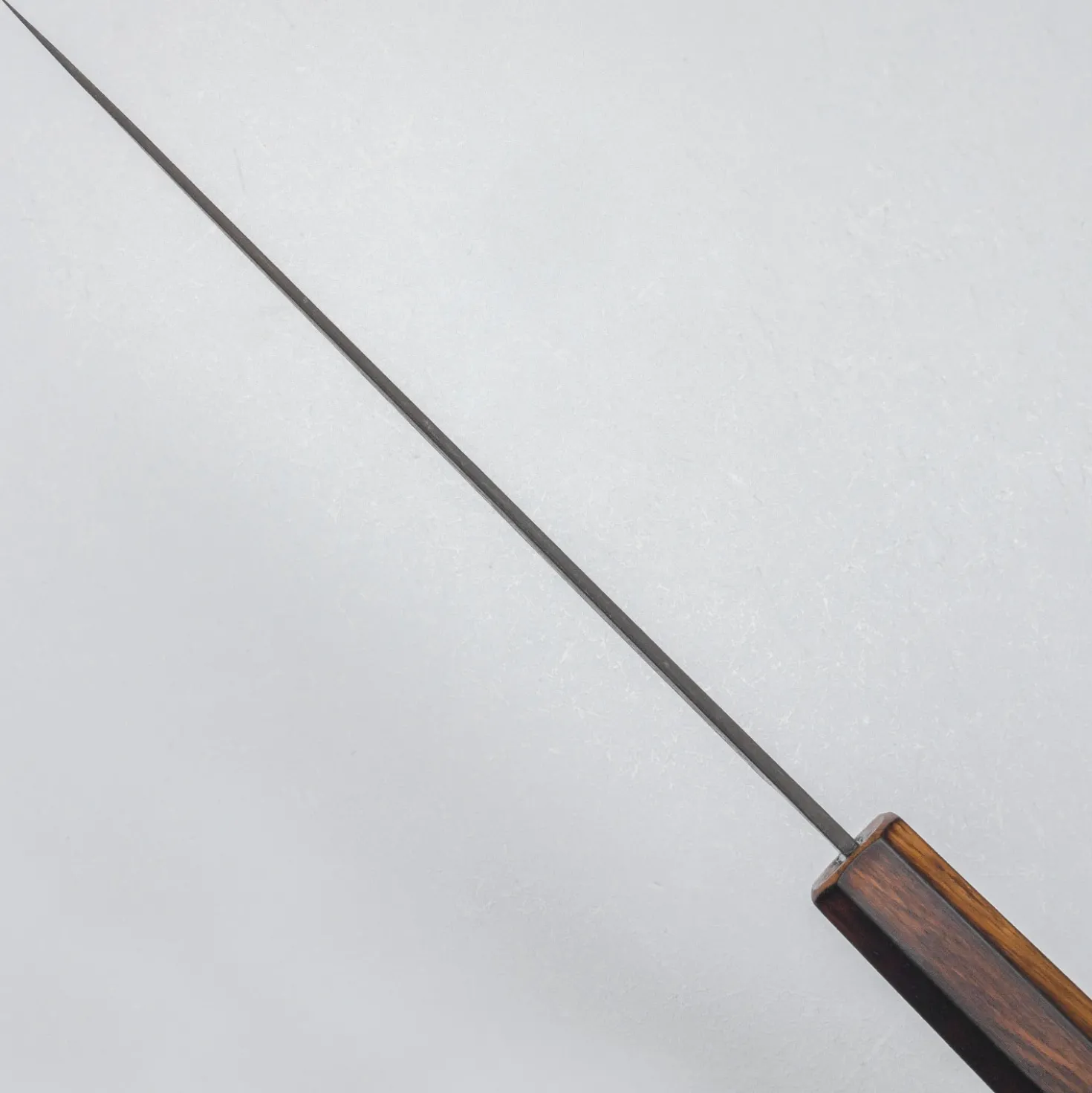 Yoshimi Kato Aogami Super Damast Iron Clad Kurouchi Oak Gyuto 21 cm