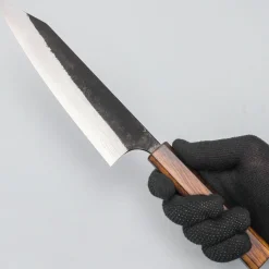 Yoshimi Kato Aogami Super Damast Iron Clad Kurouchi Oak Gyuto 21 cm