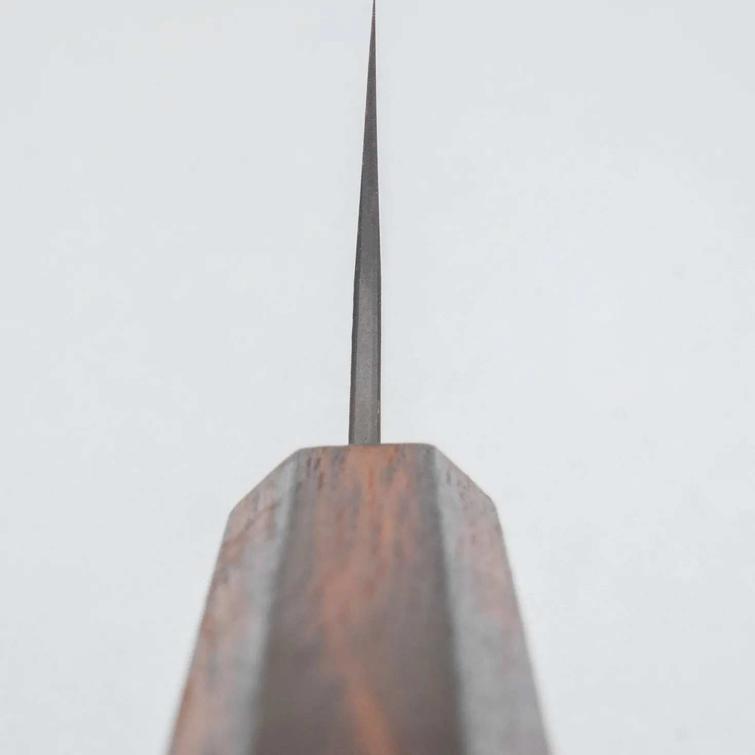 Yoshimi Kato Aogami Super Damast Iron Clad Kurouchi Oak Gyuto 21 cm