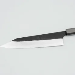 Yoshimi Kato Aogami Super Damast Iron Clad Kurouchi Gyuto 21 cm