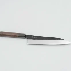 Yoshimi Kato Aogami Super Damast Iron Clad Kurouchi Gyuto 21 cm