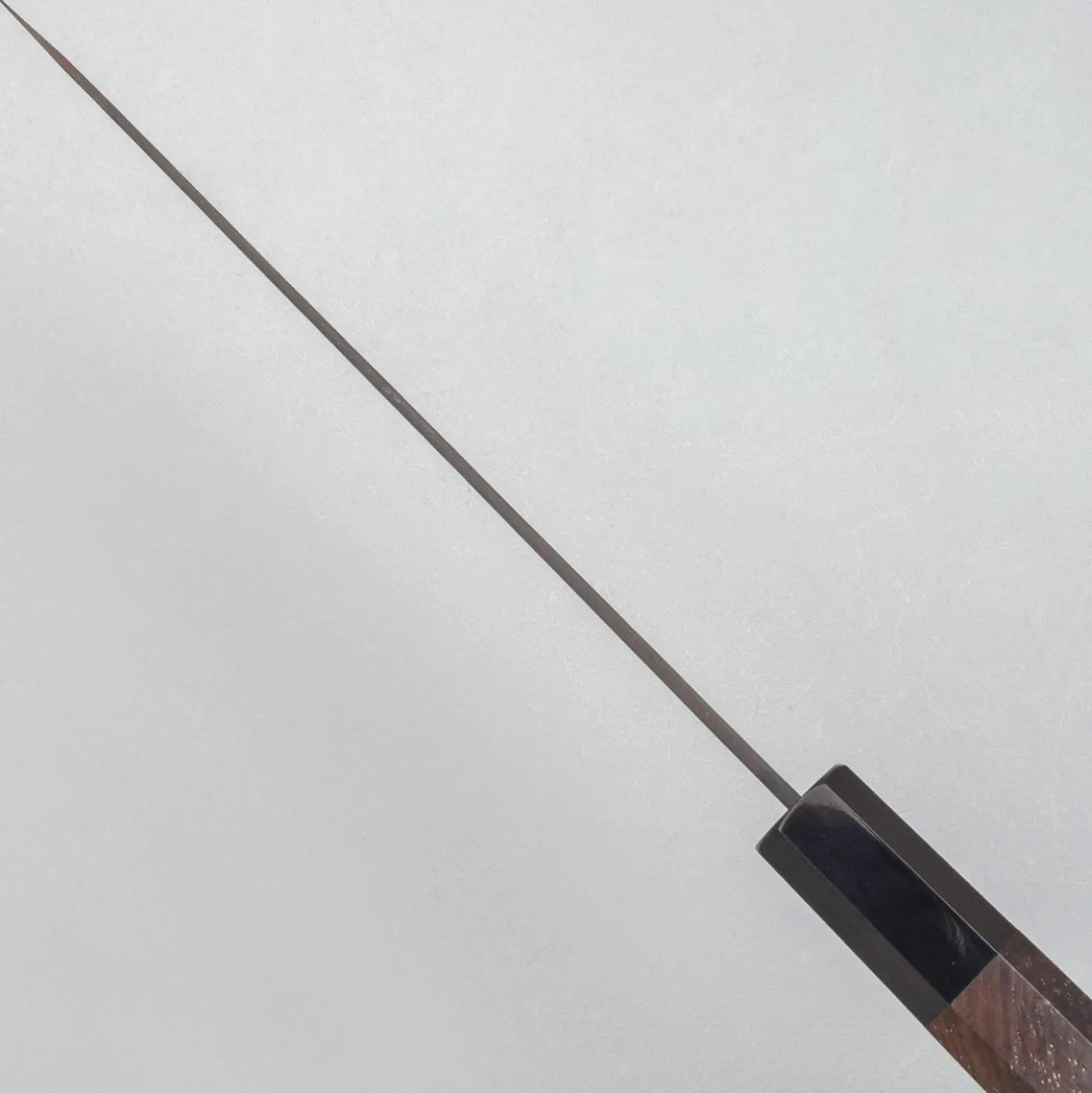 Yoshimi Kato Aogami Super Damast Iron Clad Kurouchi Gyuto 21 cm