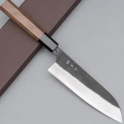 Yoshimi Kato Aogami Super Kurouchi Iron Walnut Santoku 18 cm