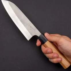 Yoshimi Kato Aogami Super Nashiji Santoku 17 cm