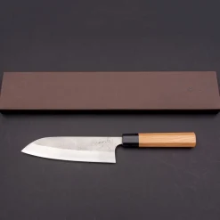 Yoshimi Kato Aogami Super Nashiji Santoku 17 cm