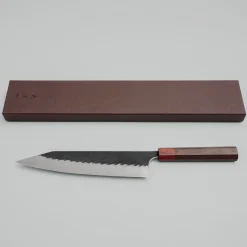 Yoshimi Kato Aogami Super V Tsuchime Rosewood Kiritsuke 24 cm