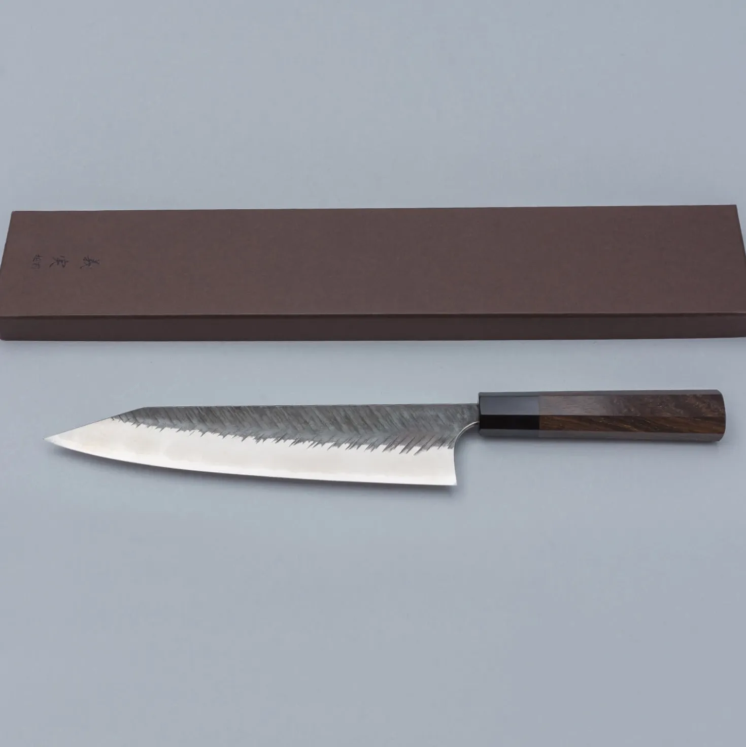 Yoshimi Kato Aogami Super V Tsuchime Walnut Kiritsuke 24 cm