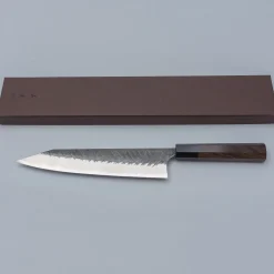 Yoshimi Kato Aogami Super V Tsuchime Walnut Kiritsuke 21 cm