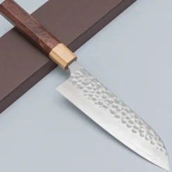 Yoshimi Kato Ginsan Tsuchime Santoku 17 cm