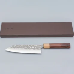 Yoshimi Kato Ginsan Tsuchime Santoku 17 cm
