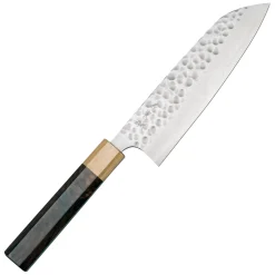 Yoshimi Kato Ginsan Tsuchime Santoku 17 cm