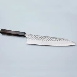 Yoshimi Kato Ginsan Tsuchime Walnut Gyuto 24 cm