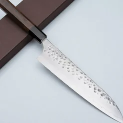 Yoshimi Kato Ginsan Tsuchime Walnut Gyuto 21 cm