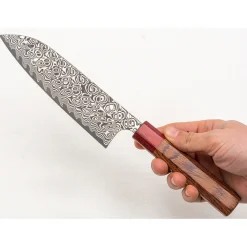 Yoshimi Kato SG2 Damast Santoku 17 cm