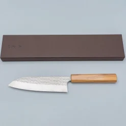 Yoshimi Kato SG2 Minamo Olive Santoku 17 cm