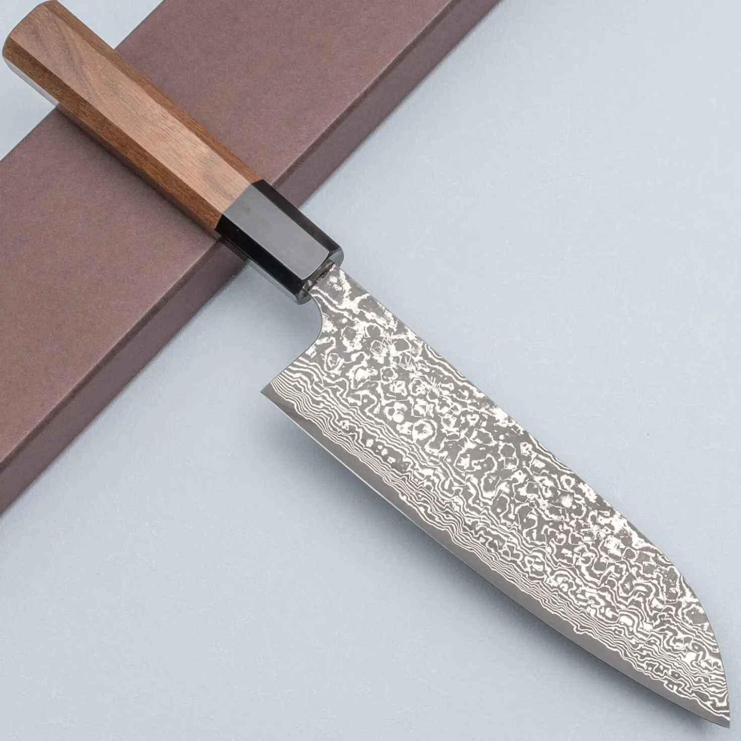 Yoshimi Kato VG10 Damast Walnut Santoku 16.5 cm
