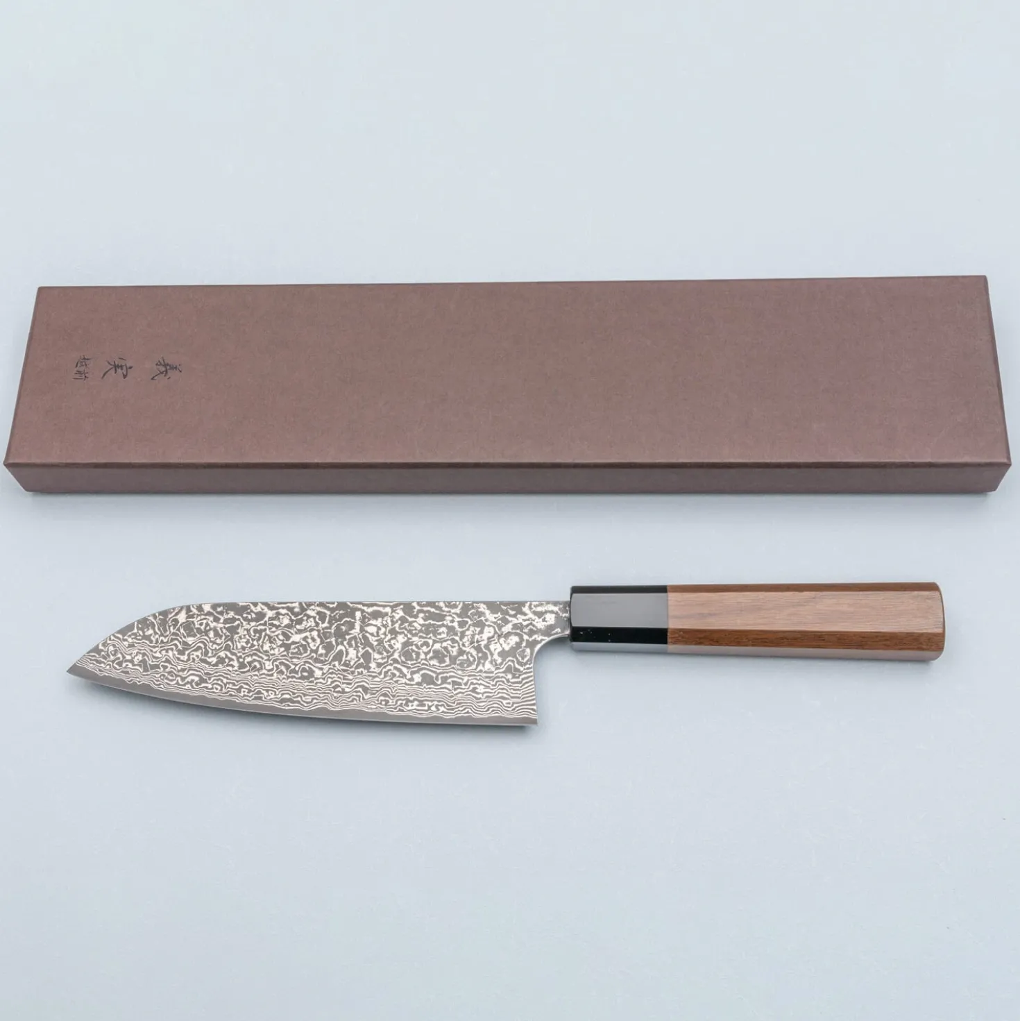 Yoshimi Kato VG10 Damast Walnut Santoku 16.5 cm