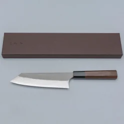 Yoshimi Kato VG10 Nashiji Damast Walnut Bunka 17.5 cm
