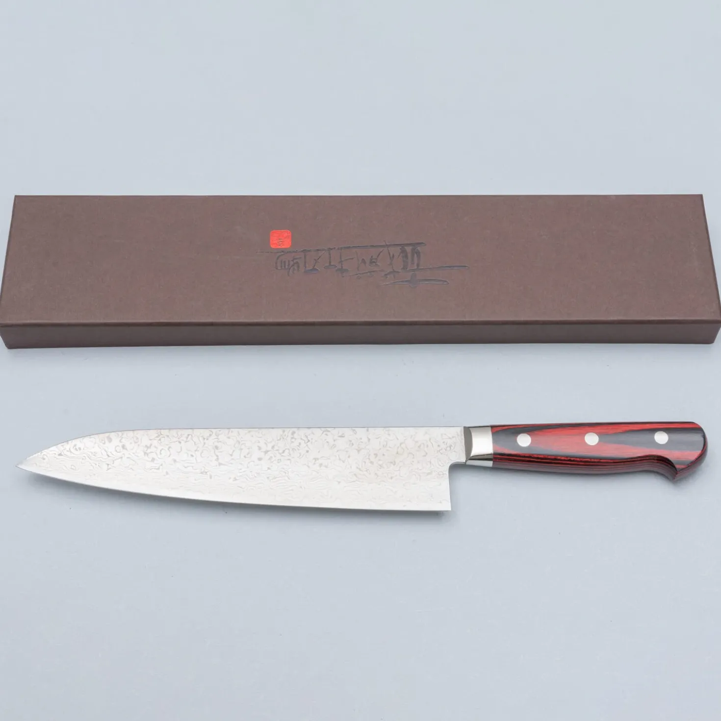 Yoshimi Kato VG10 Polished Damast Gyuto 21 cm