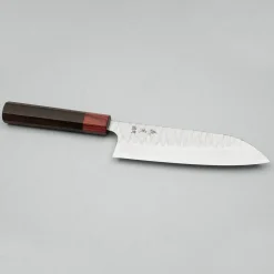 Yoshimi Kato VGXEOS Kasuri Tsuchime Damast Rosewood Santoku