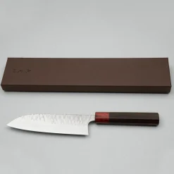 Yoshimi Kato VGXEOS Kasuri Tsuchime Damast Rosewood Santoku