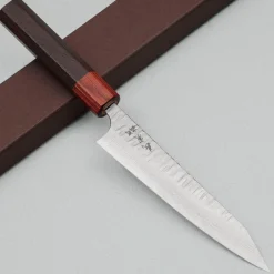 Yoshimi Kato VGXEOS Kasuri Tsuchime Damast Rosewood K-tip Petty 15 cm
