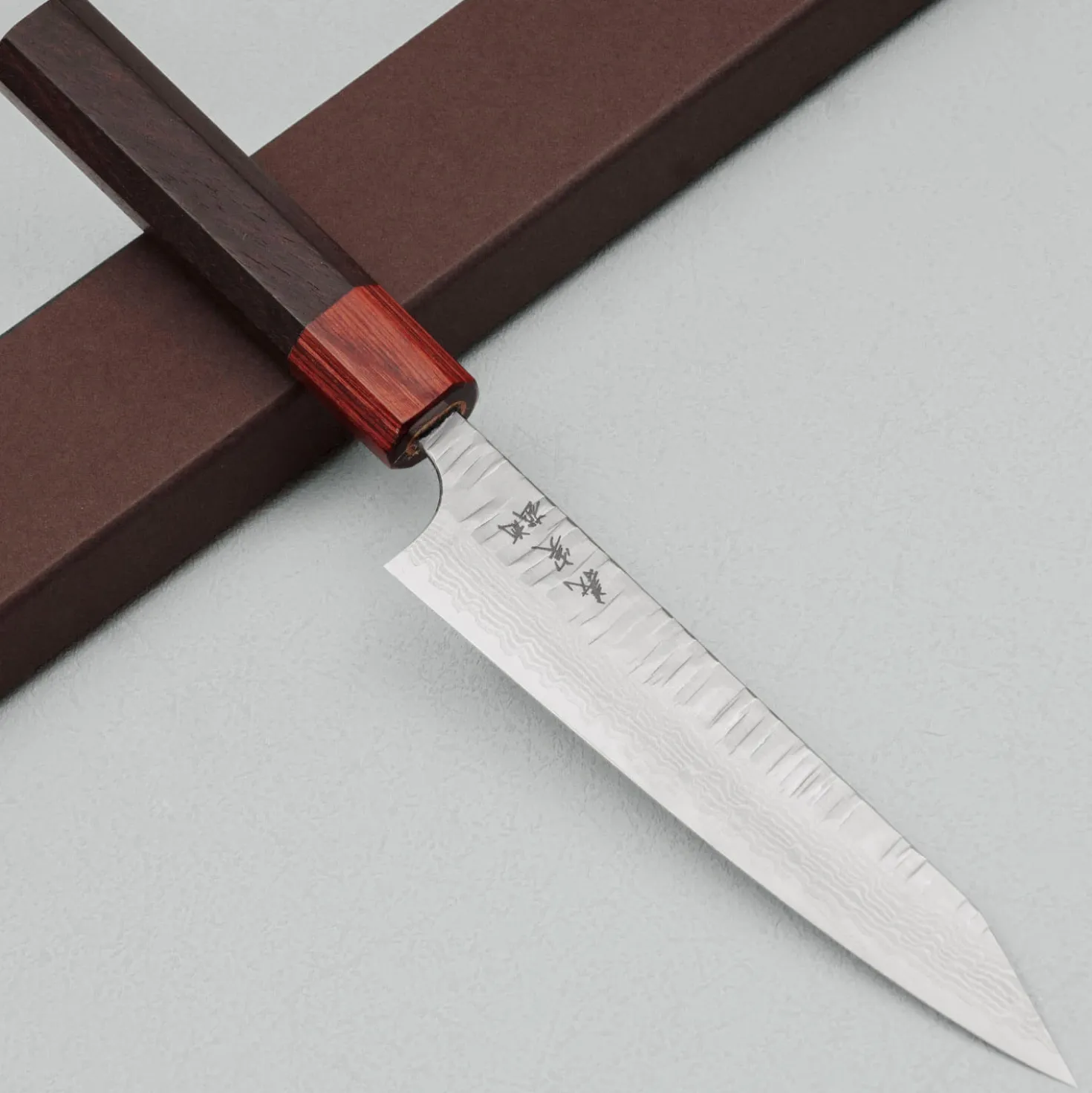 Yoshimi Kato VGXEOS Kasuri Tsuchime Damast Rosewood K-tip Petty 15 cm