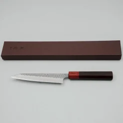 Yoshimi Kato VGXEOS Kasuri Tsuchime Damast Rosewood K-tip Petty 15 cm