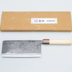 Yosimitu Shirogami #2 Kurouchi Tall Nakiri 18 cm