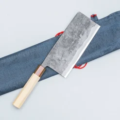 Yosimitu Shirogami #2 Kurouchi Tall Nakiri 18 cm